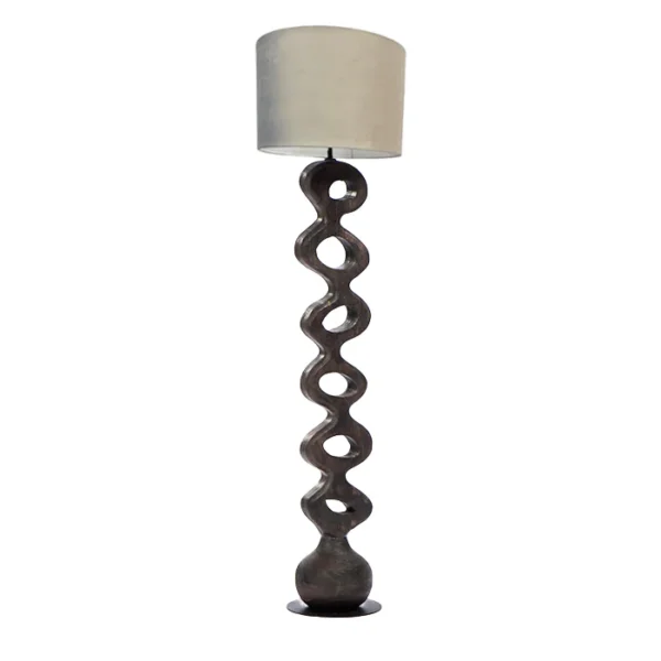 ⁦מנורת רצפה וודי רינגס בלק⁩ – תמונה ⁦1⁩