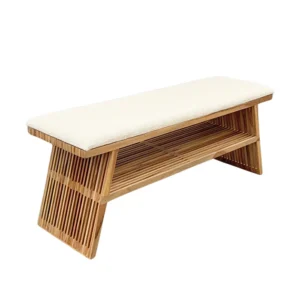 ספסל עץ ריזורט מרופד