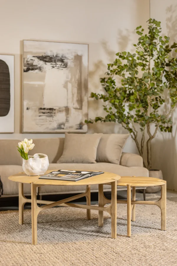 ⁦שולחן סלון עץ אליוט נטורל⁩ – תמונה ⁦2⁩