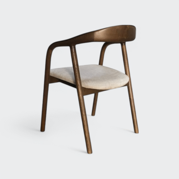 ⁦כסא אוכל ג'ורדן אגוז בז'⁩ – תמונה ⁦2⁩