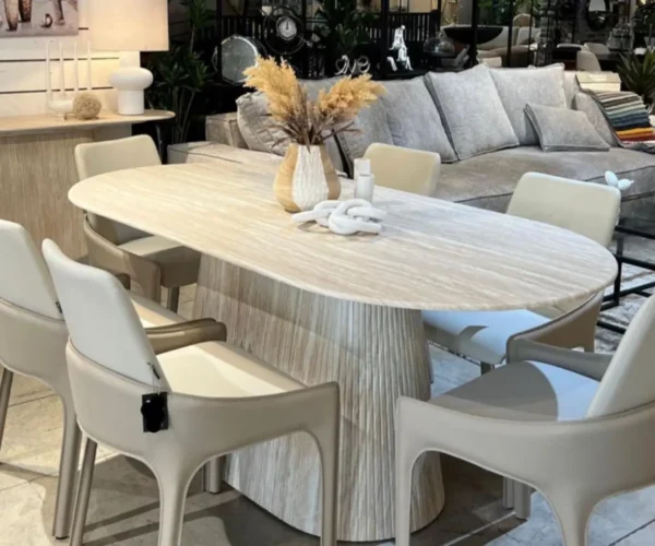 ⁦שולחן אוכל רוסו טרוורטין⁩ – תמונה ⁦2⁩