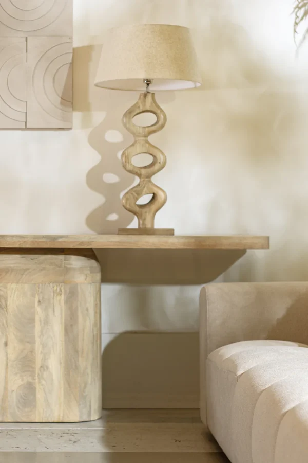 ⁦קונסולה עץ בייס נטורל⁩ – תמונה ⁦2⁩