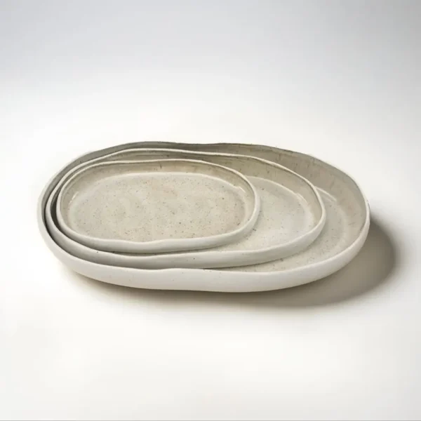 ⁦סט קערות אובל גריס סנד⁩ – תמונה ⁦1⁩