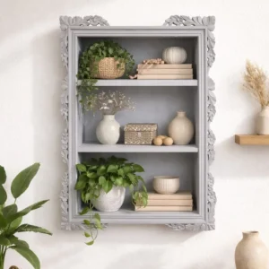 כוננית עץ רישקש אפור