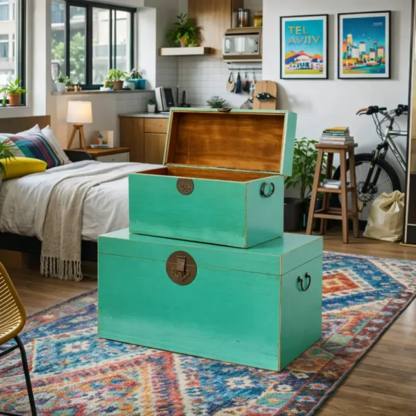 ארגז טורקיז ארגז עץ קווין גרין – תמונה 1