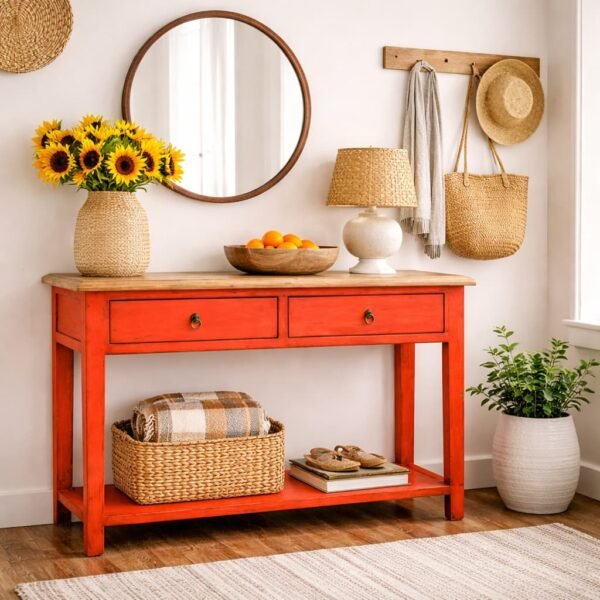 ברטה כתום קונסולה עץ ברטה אורנג' – תמונה 1