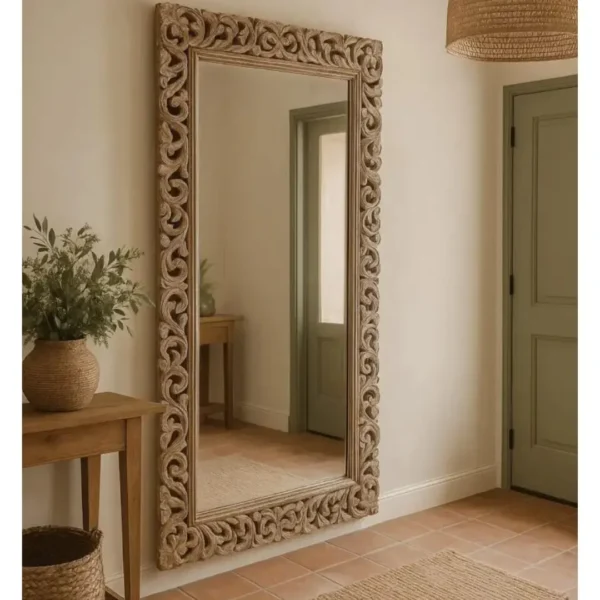 ⁦מראת גוף עץ אתניקה⁩ – תמונה ⁦1⁩