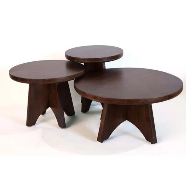 ⁦סט שולחנות ג'רזי וולנט⁩ – תמונה ⁦1⁩