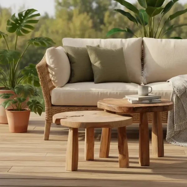 ⁦סט שולחנות עץ גואה⁩ – תמונה ⁦1⁩