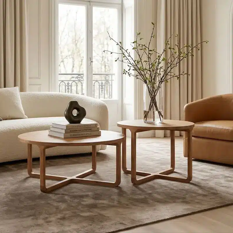 סט שולחנות סלון דטרויט טבעי סט שולחנות ליסבון נטורל – תמונה 1