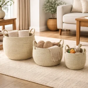 סט סלי קש בוהו בז'