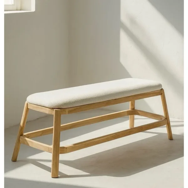 ספסל עץ מרופד לוקאס ספסל עץ מרופד בריאן – תמונה 1