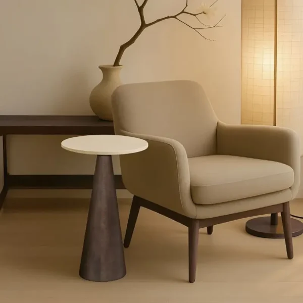 ⁦שולחן צד קונוס אבן⁩ – תמונה ⁦1⁩