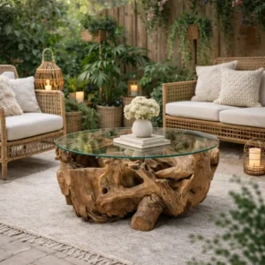 שולחן שורש באלי עגול